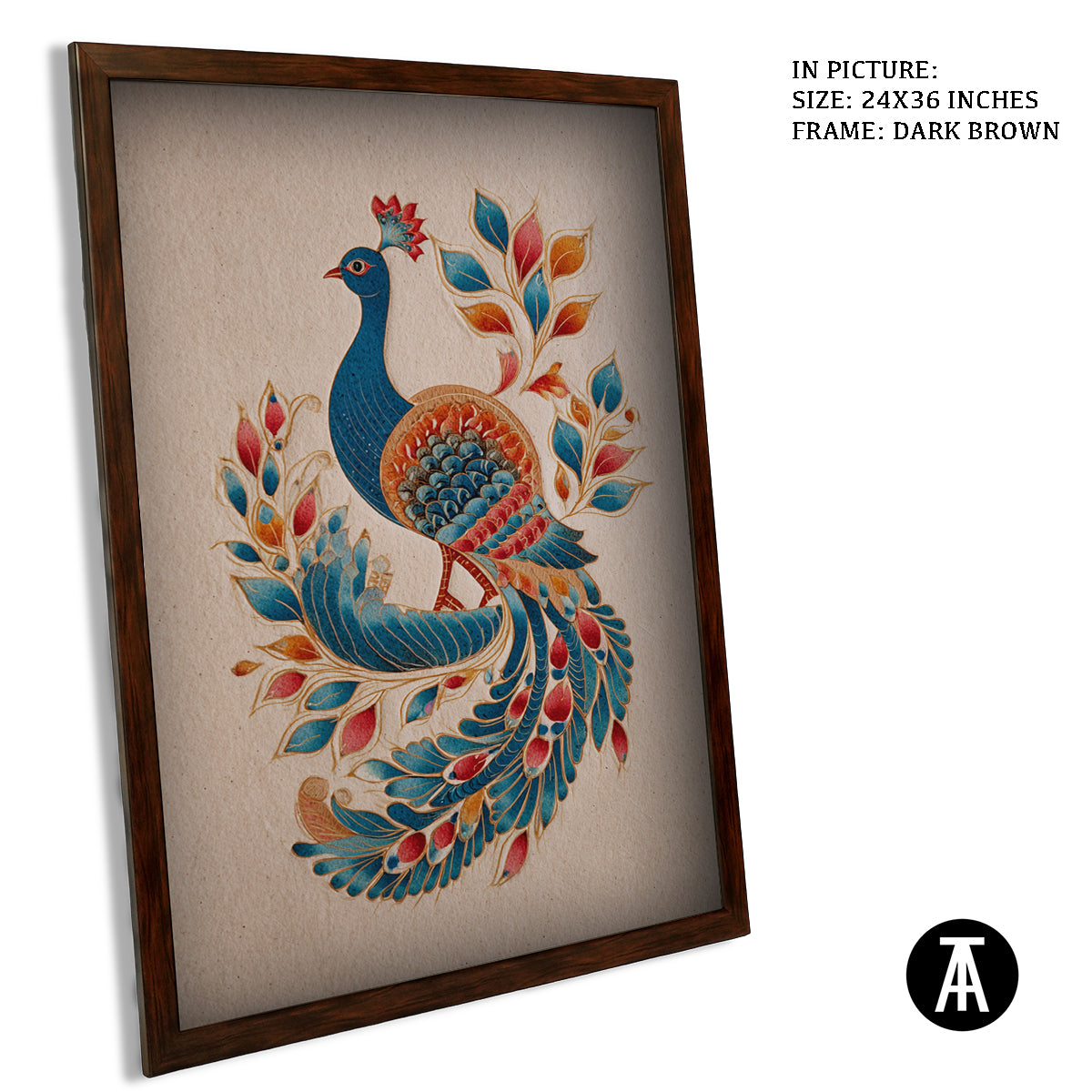 Artwork in Dark Brown Frame