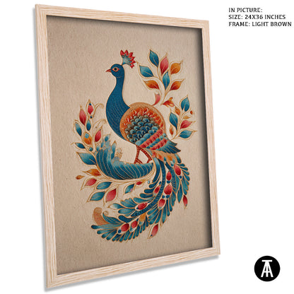 Artwork in Light Brown Frame