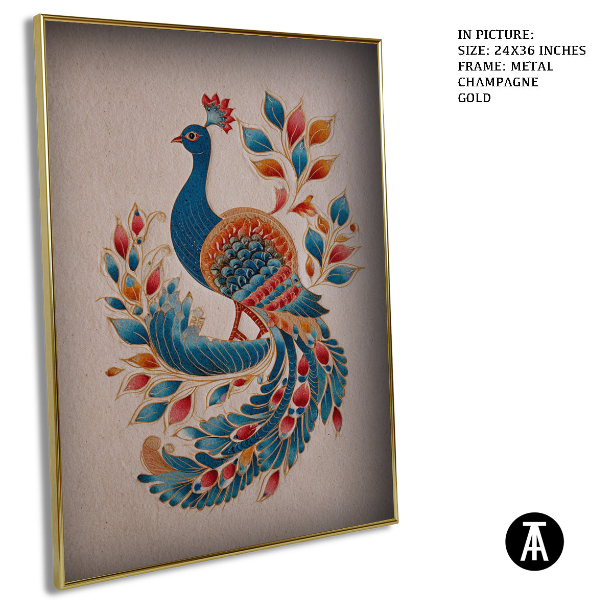 Artwork in Metal Champagne Gold Frame