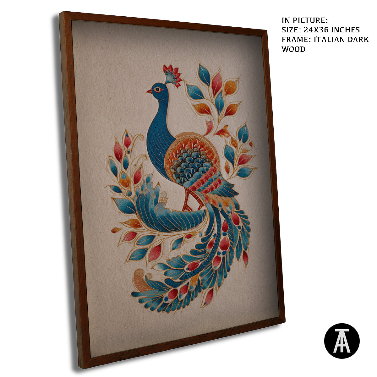 Artwork in Dark Wood Frame