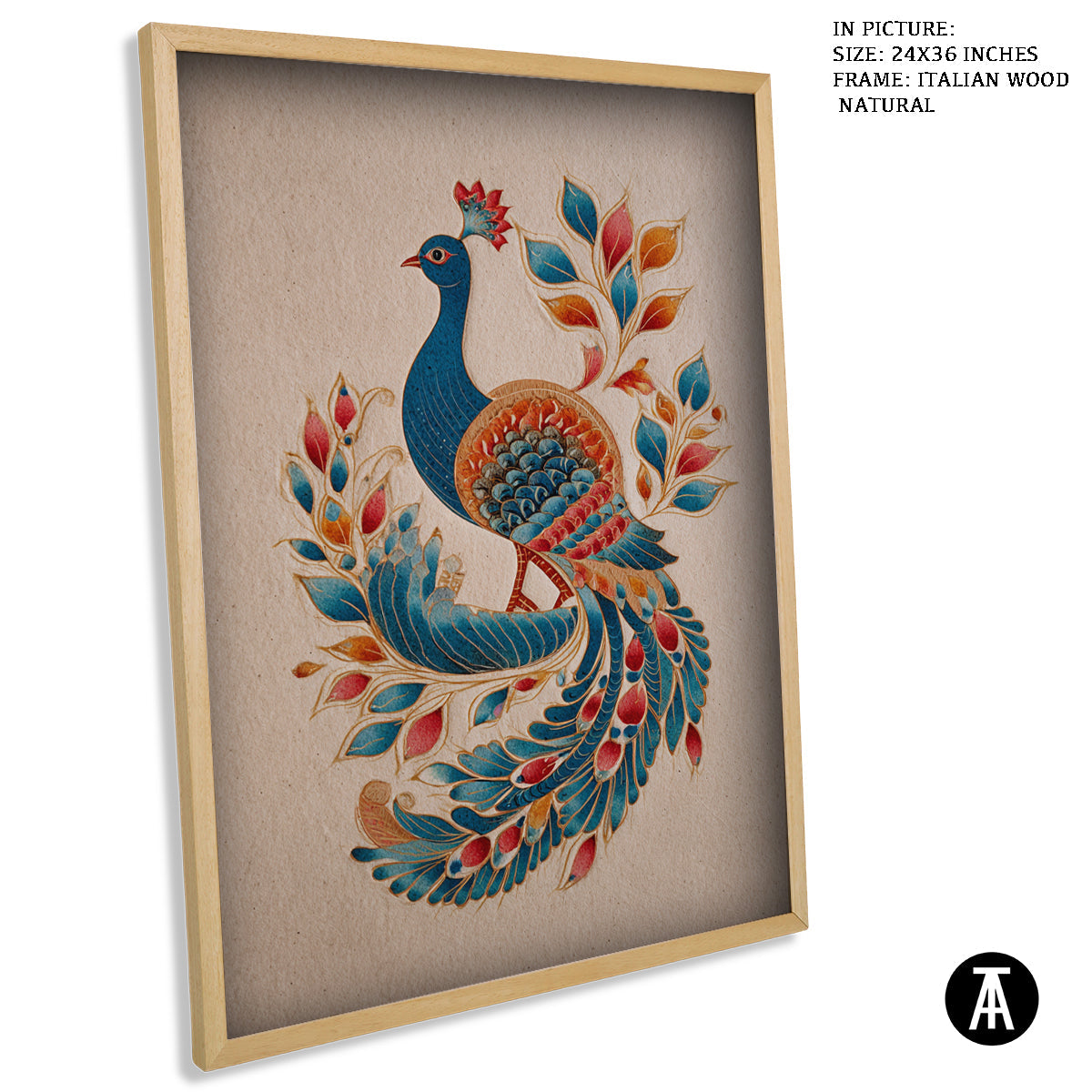 Artwork in Natural Wood Frame