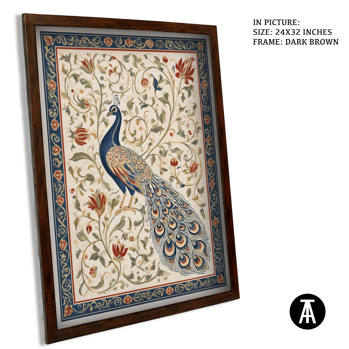 Artwork in Dark Brown Frame