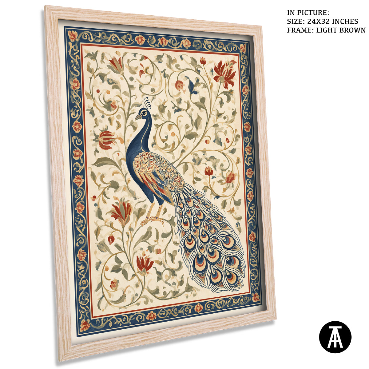 Artwork in Light Brown Frame