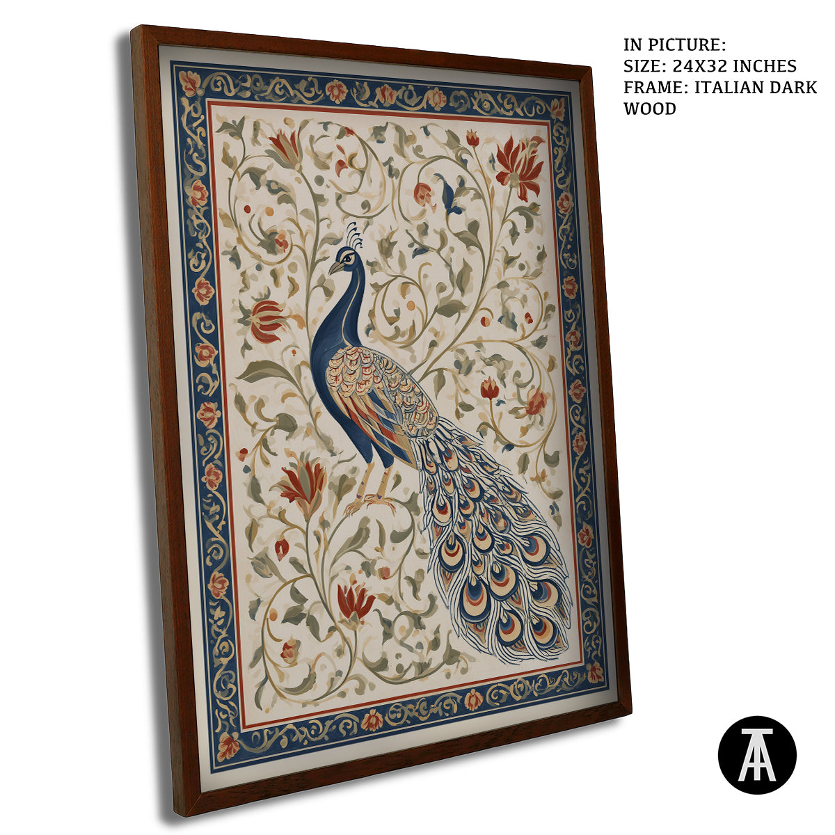 Artwork in Dark Wood Frame