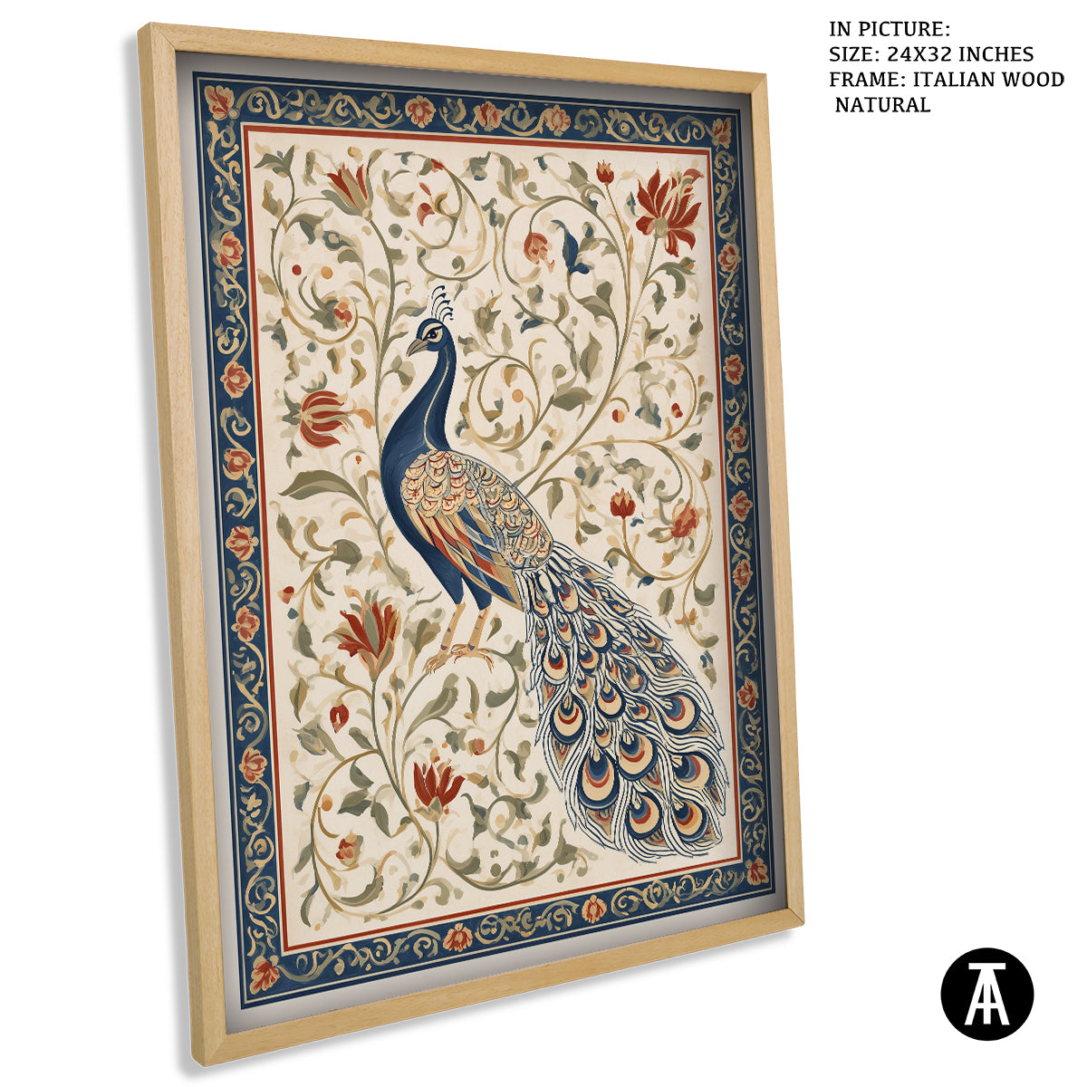 Artwork in Natural Wood Frame