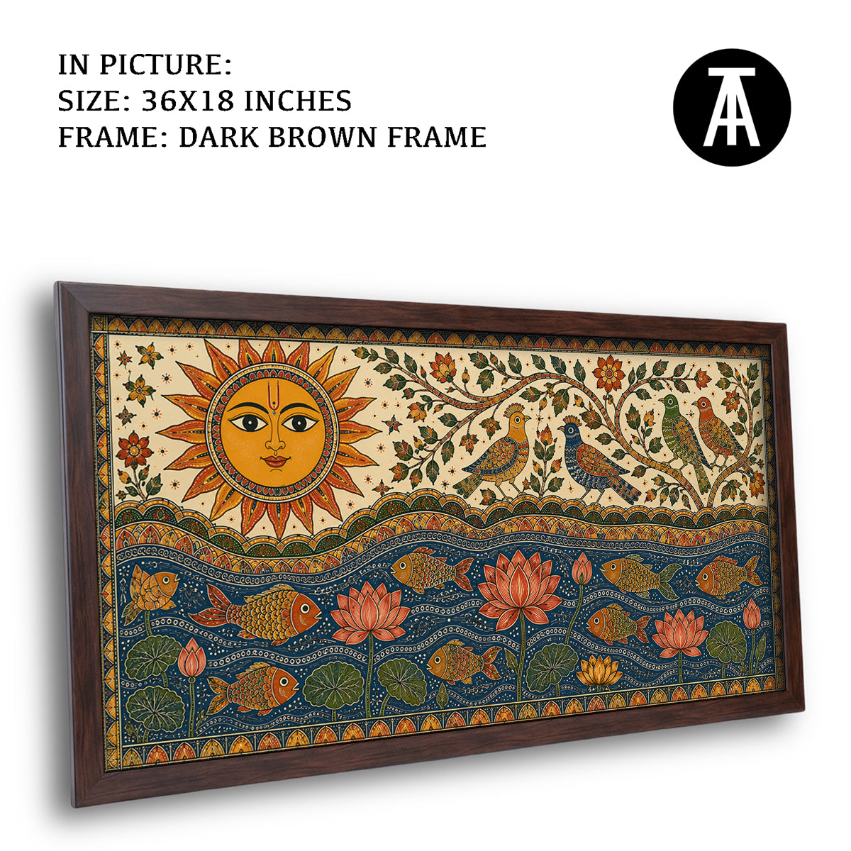Artwork in Dark Brown Frame