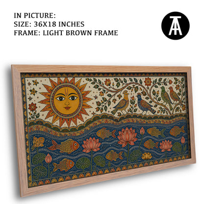 Artwork in Light Brown Frame