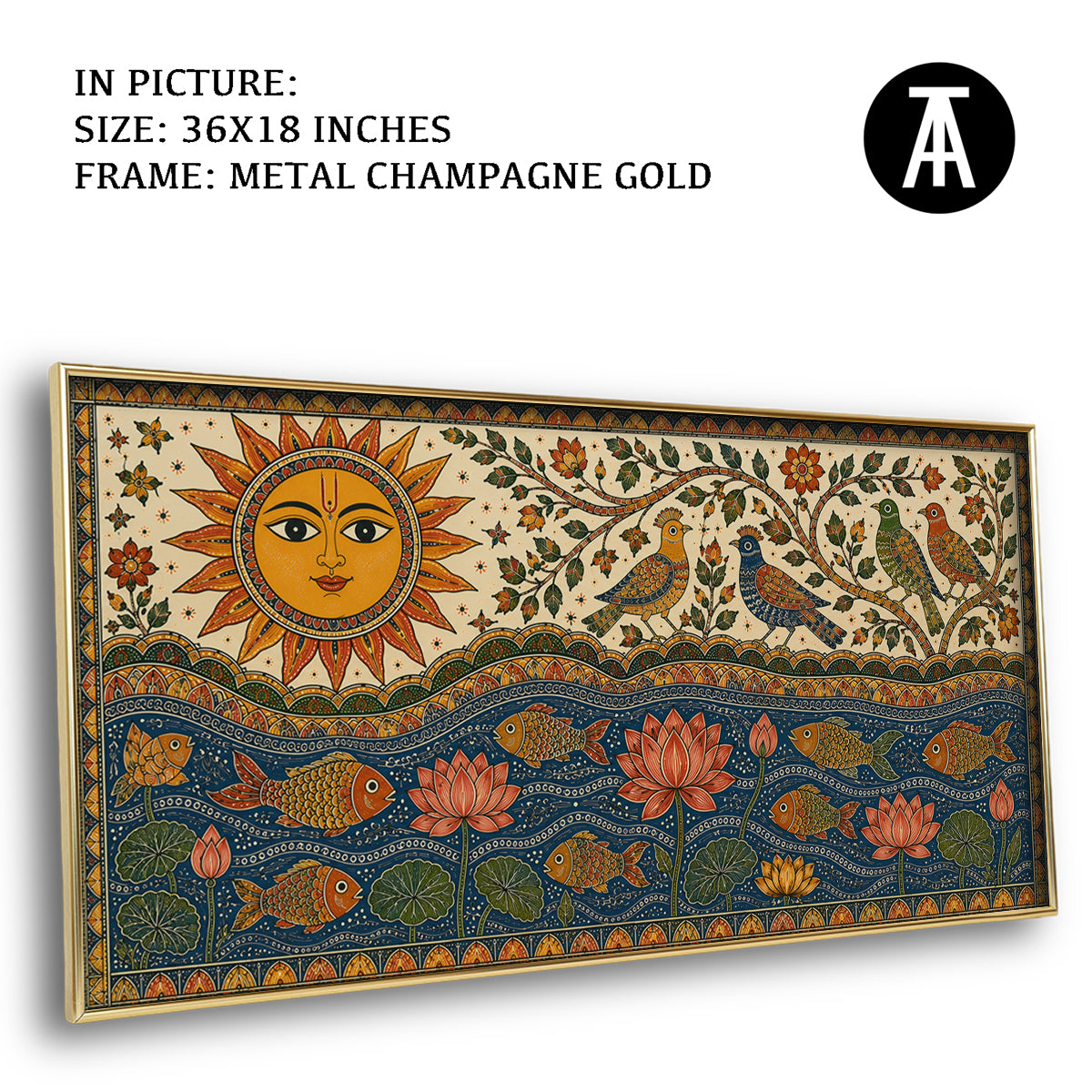 Artwork in Metal Champagne Gold Frame
