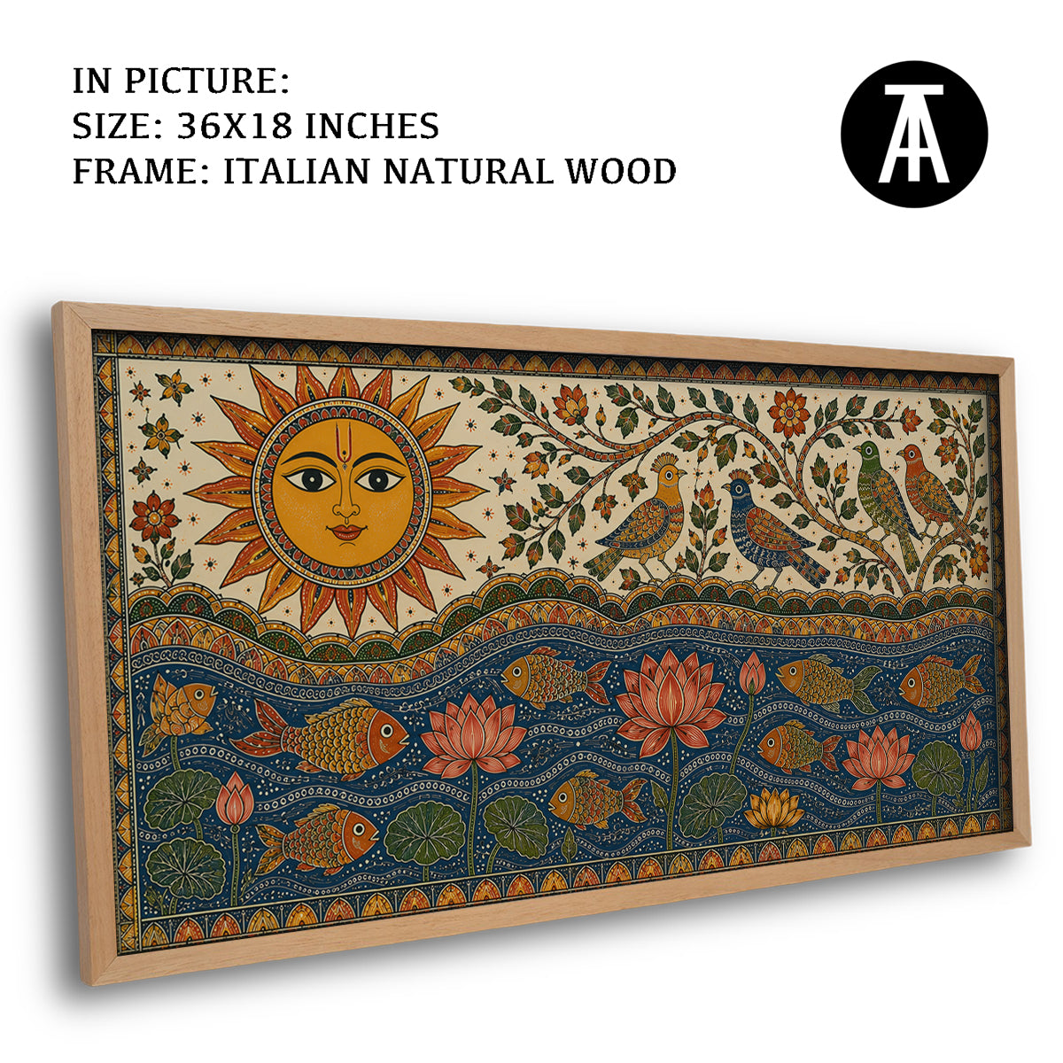 Artwork in Natural Wood Frame