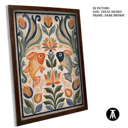 Artwork in Dark Brown Frame