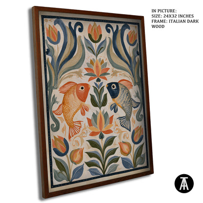 Artwork in Dark Wood Frame