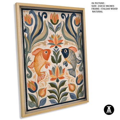 Artwork in Natural Wood Frame