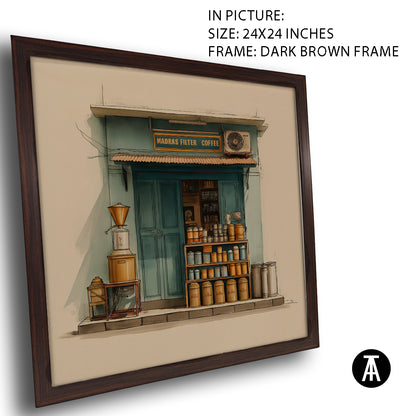 Artwork in Dark Brown Frame