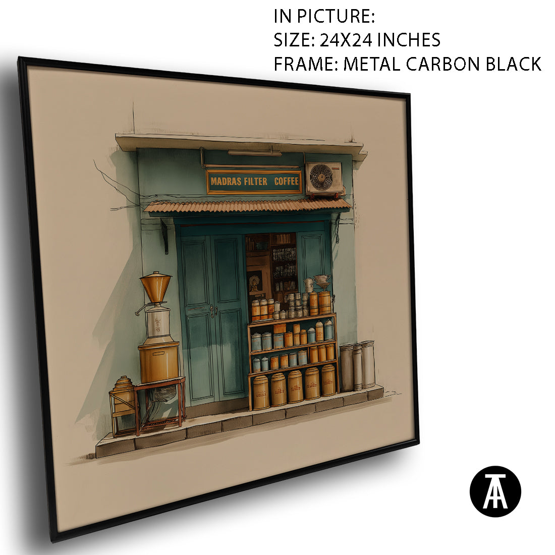 Artwork in Carbon Black Meta Frame