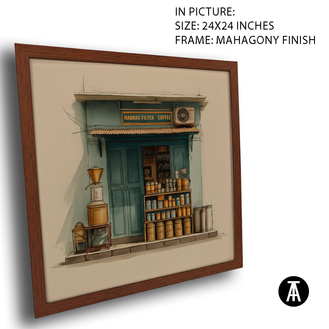 Artwork in Mahogany Finish Frame