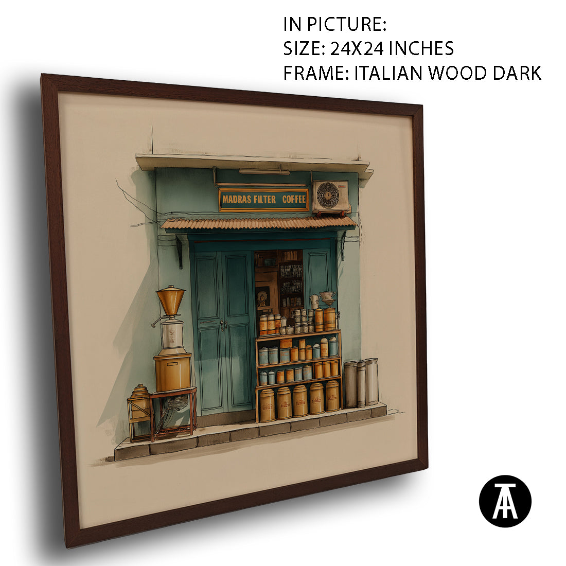Artwork in Dark Wood Frame