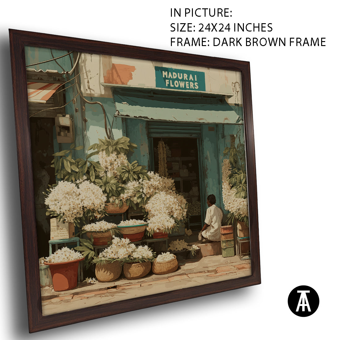 Artwork in Dark Brown Frame