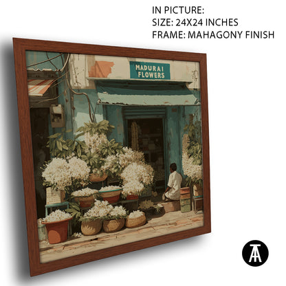 Artwork in Mahogany Finish Frame