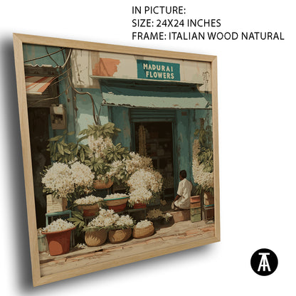 Artwork in Natural Wood Frame
