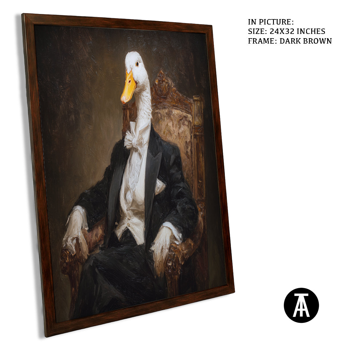 Artwork in Dark Brown Frame