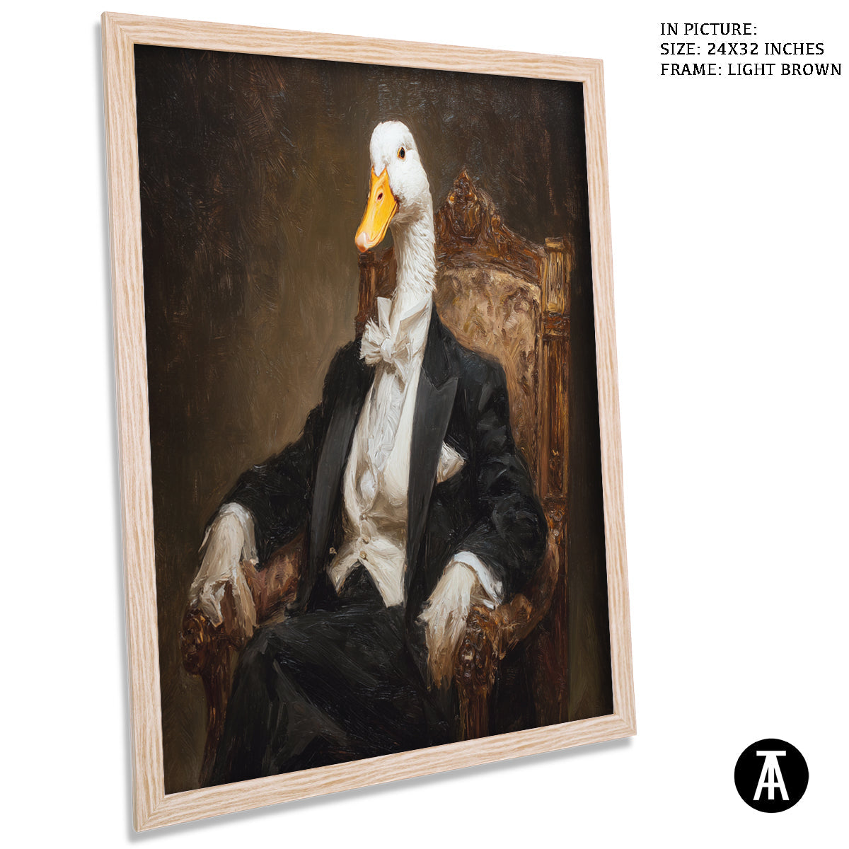 Artwork in Light Brown Frame