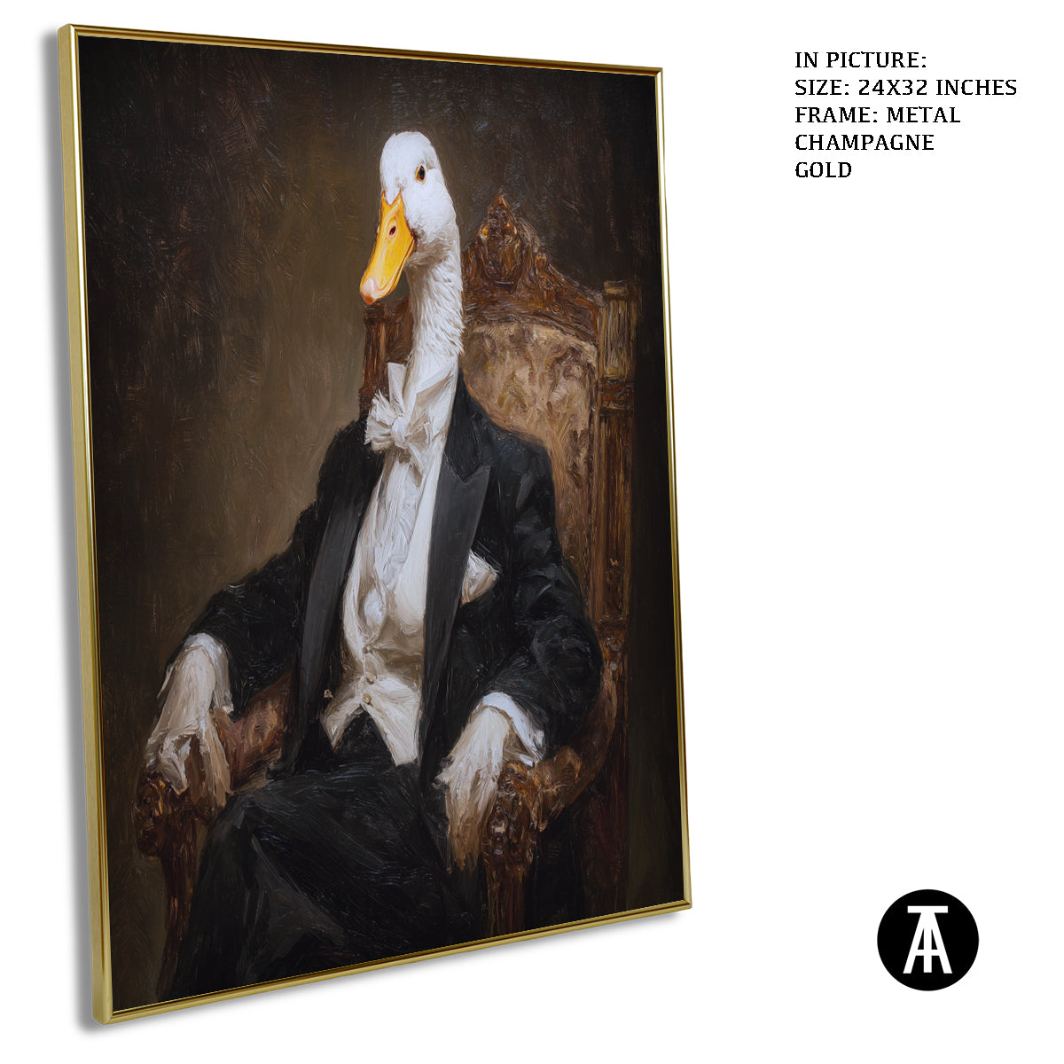 Artwork in Metal Champagne Gold Frame