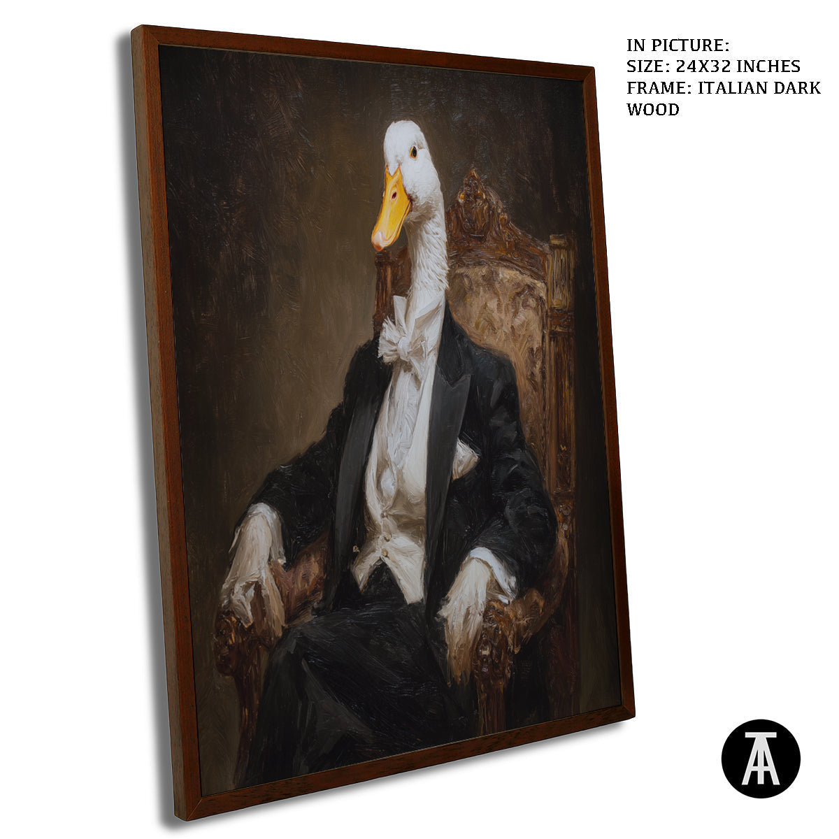 Artwork in Dark Wood Frame