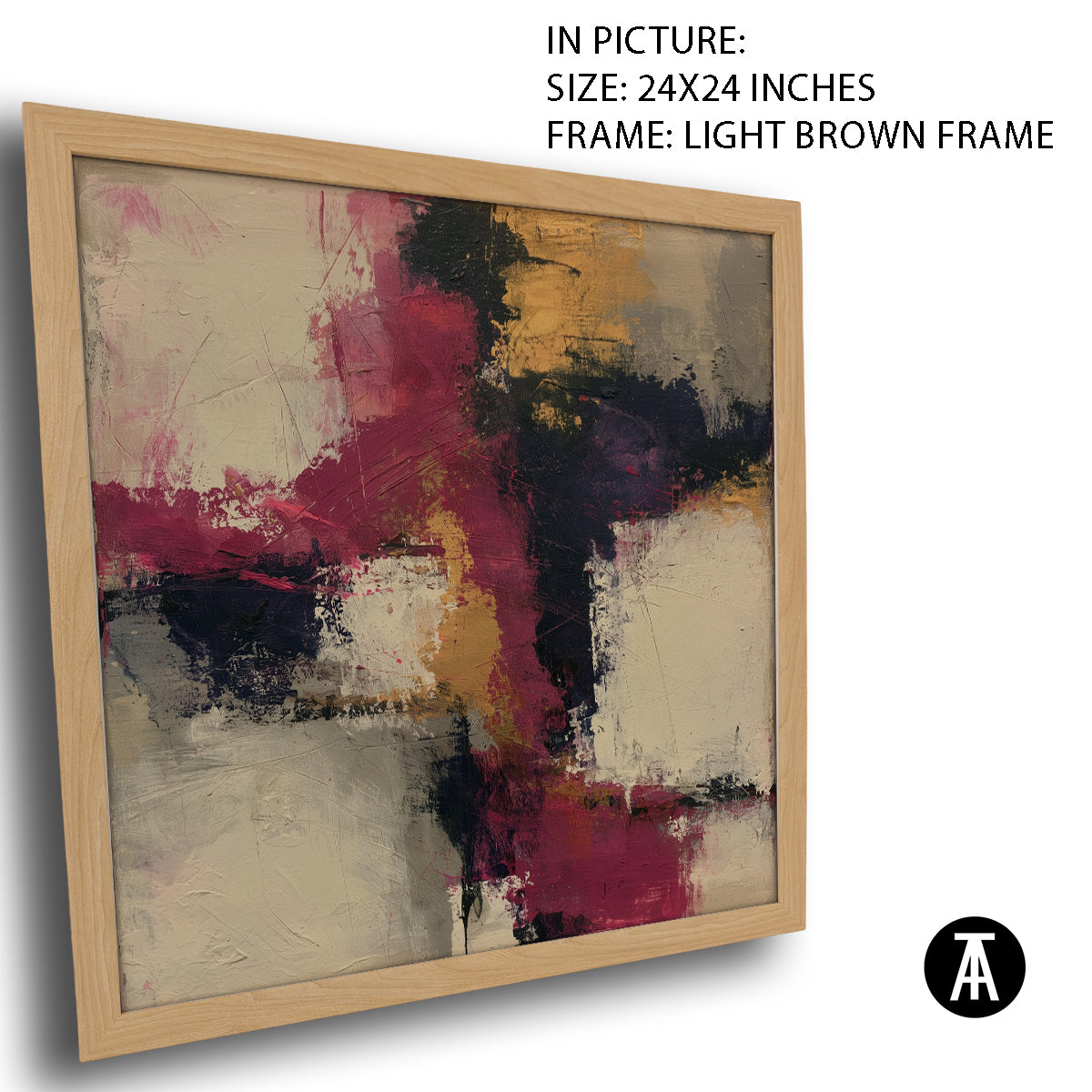 Artwork in Light Brown Frame