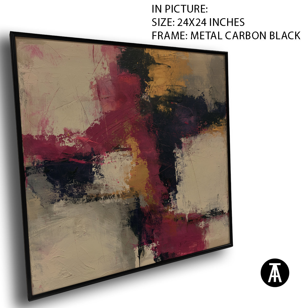 Artwork in Carbon Black Metal Frame