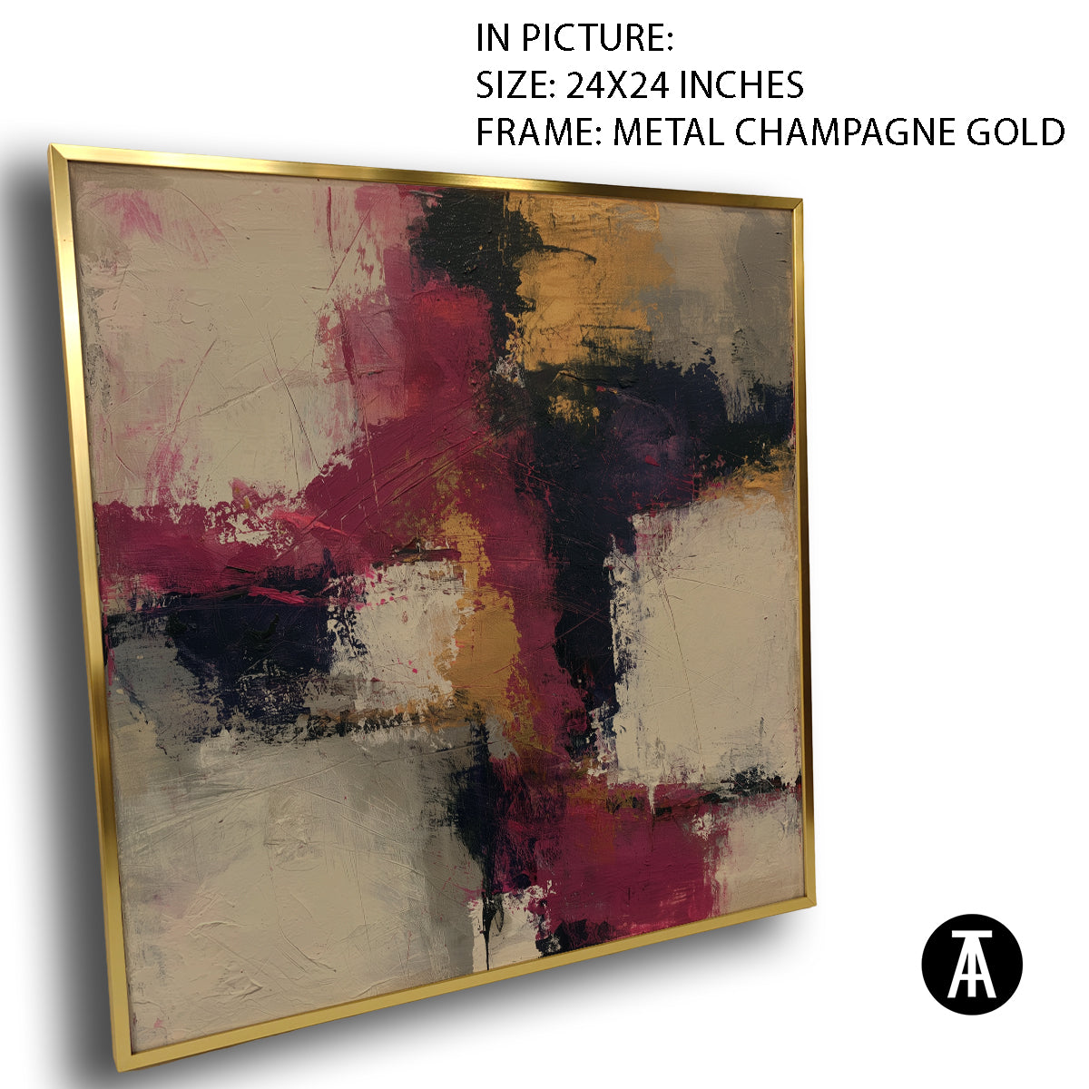 Artwork in Metal Champagne Gold Frame