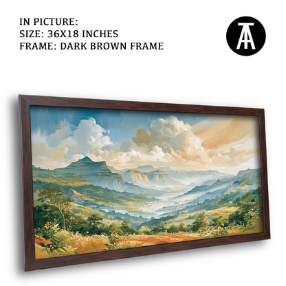 Artwork in Dark Brown Frame