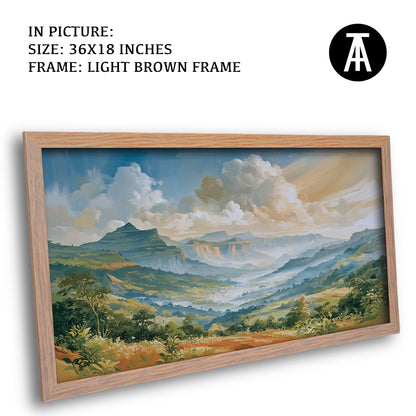 Artwork in Light Brown Frame