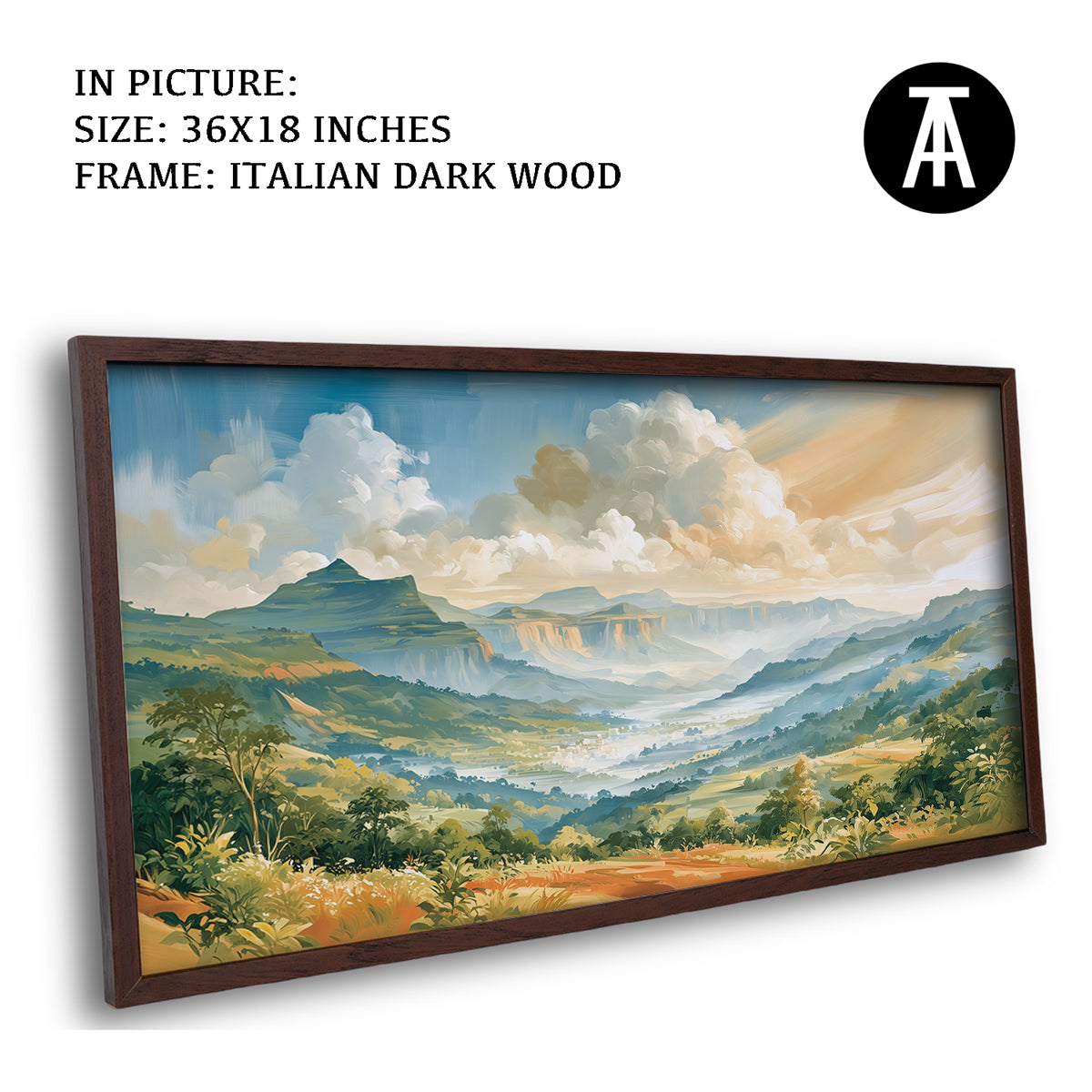 Artwork in Dark Wood Frame