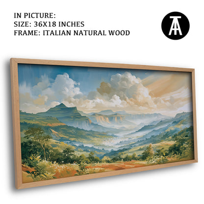 Artwork in Natural Wood Frame