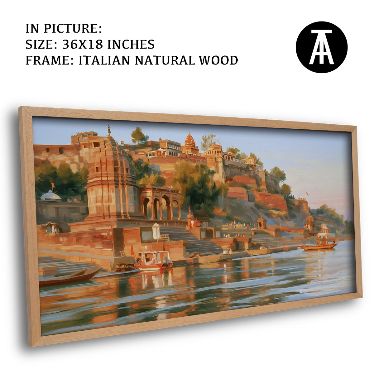 Artwork in Natural Wood Frame