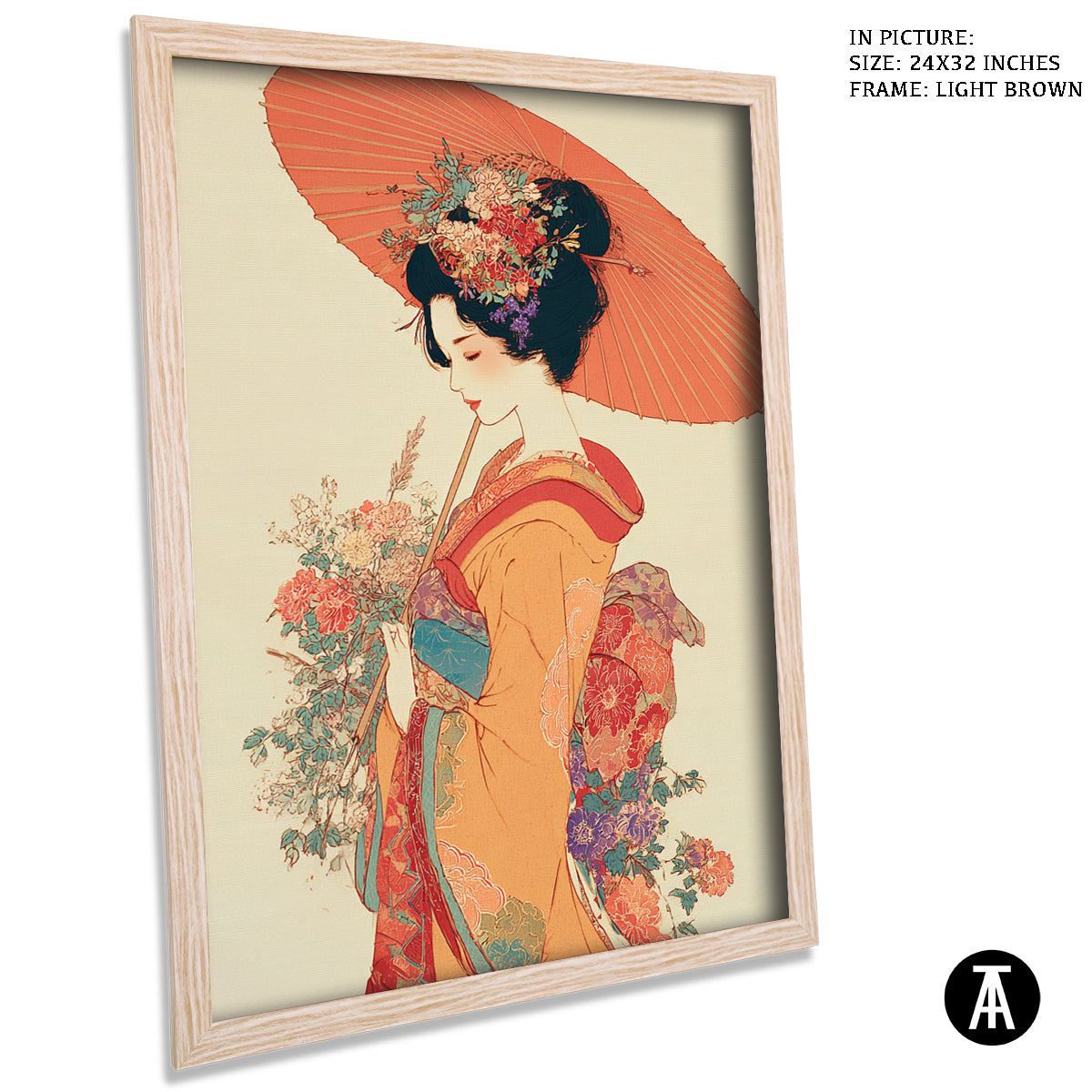 Artwork in Dark Brown Frame