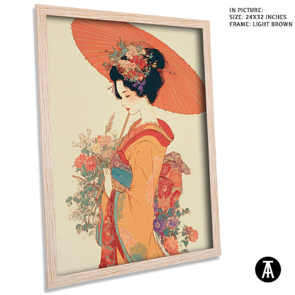 Artwork in Dark Brown Frame