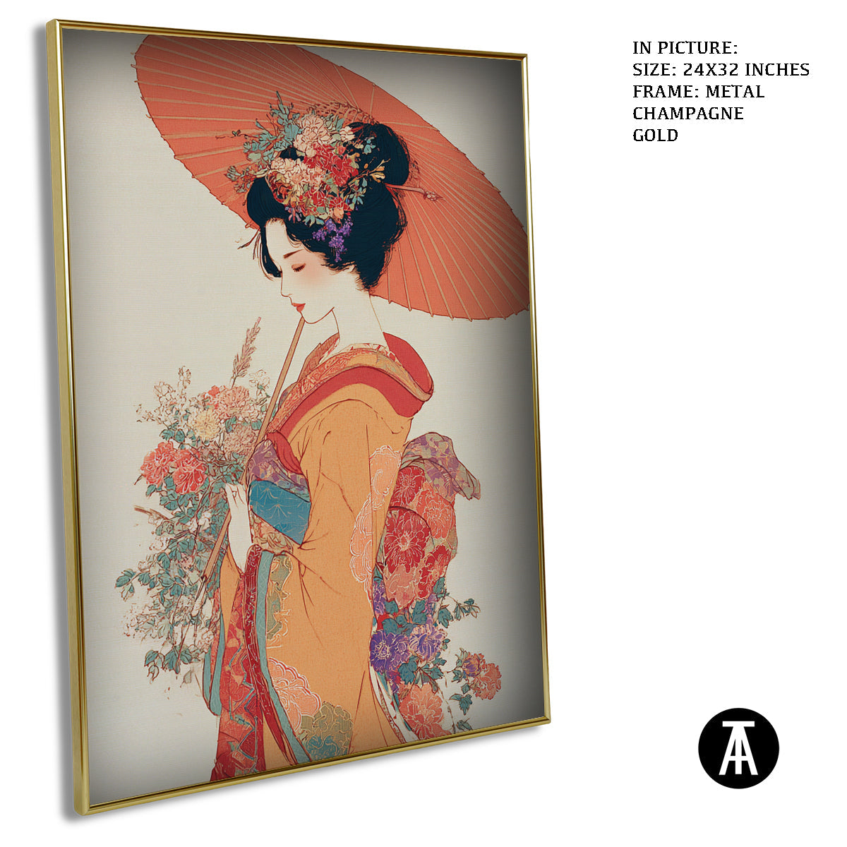 Artwork in Light Brown Frame