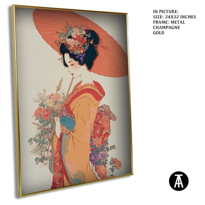 Artwork in Light Brown Frame