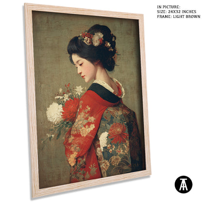 Artwork in Dark Brown Frame