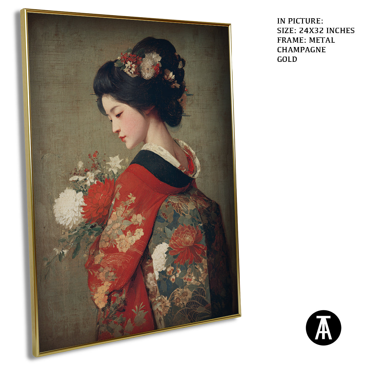 Artwork in Light Brown Frame