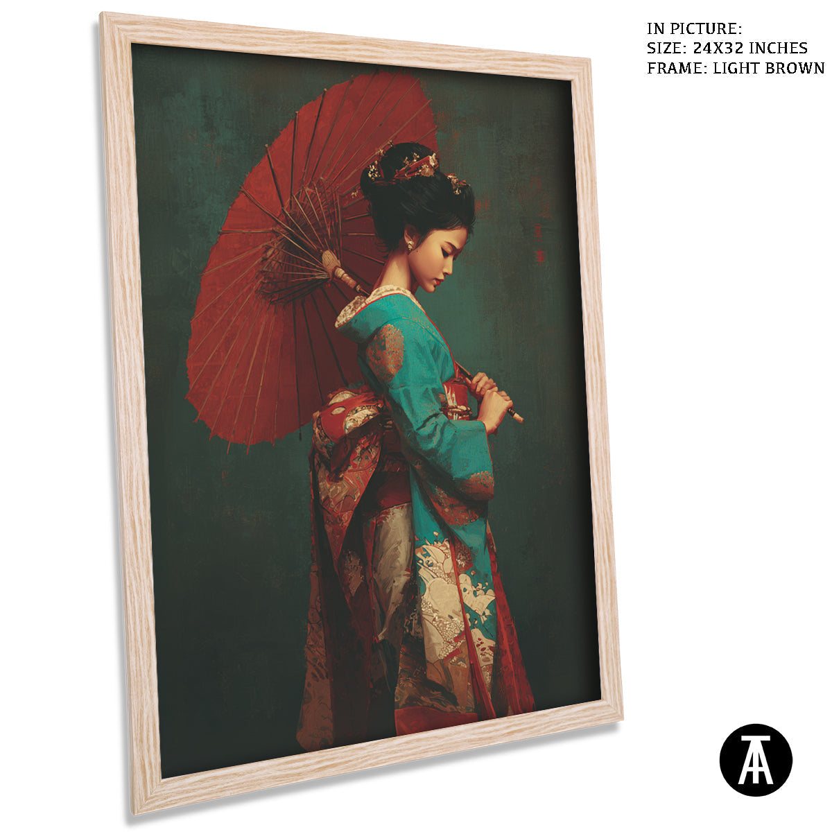 Artwork in Dark Brown Frame