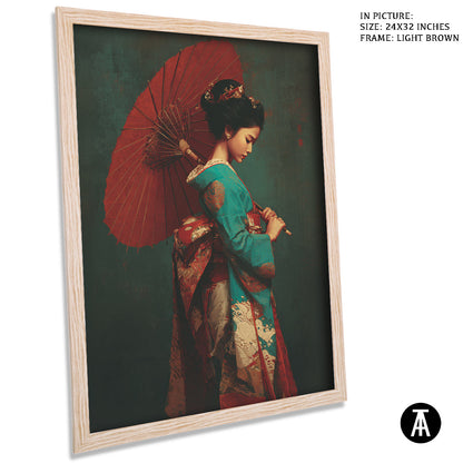 Artwork in Dark Brown Frame