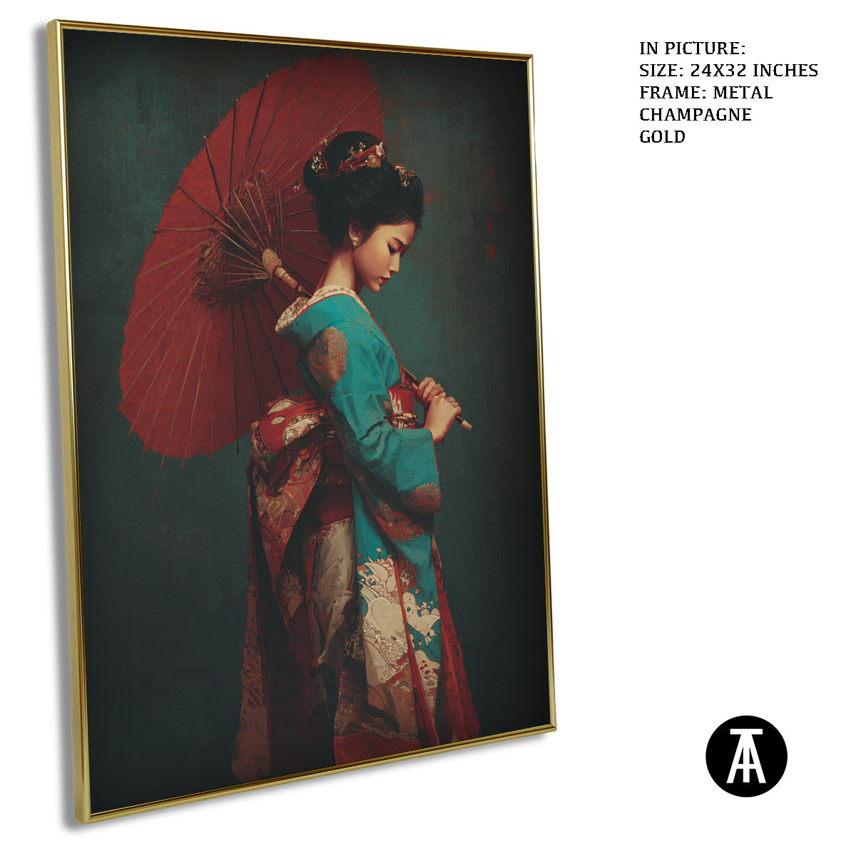 Artwork in Light Brown Frame