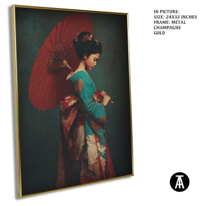 Artwork in Light Brown Frame