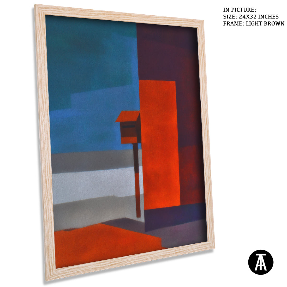 Artwork in Light Brown Frame