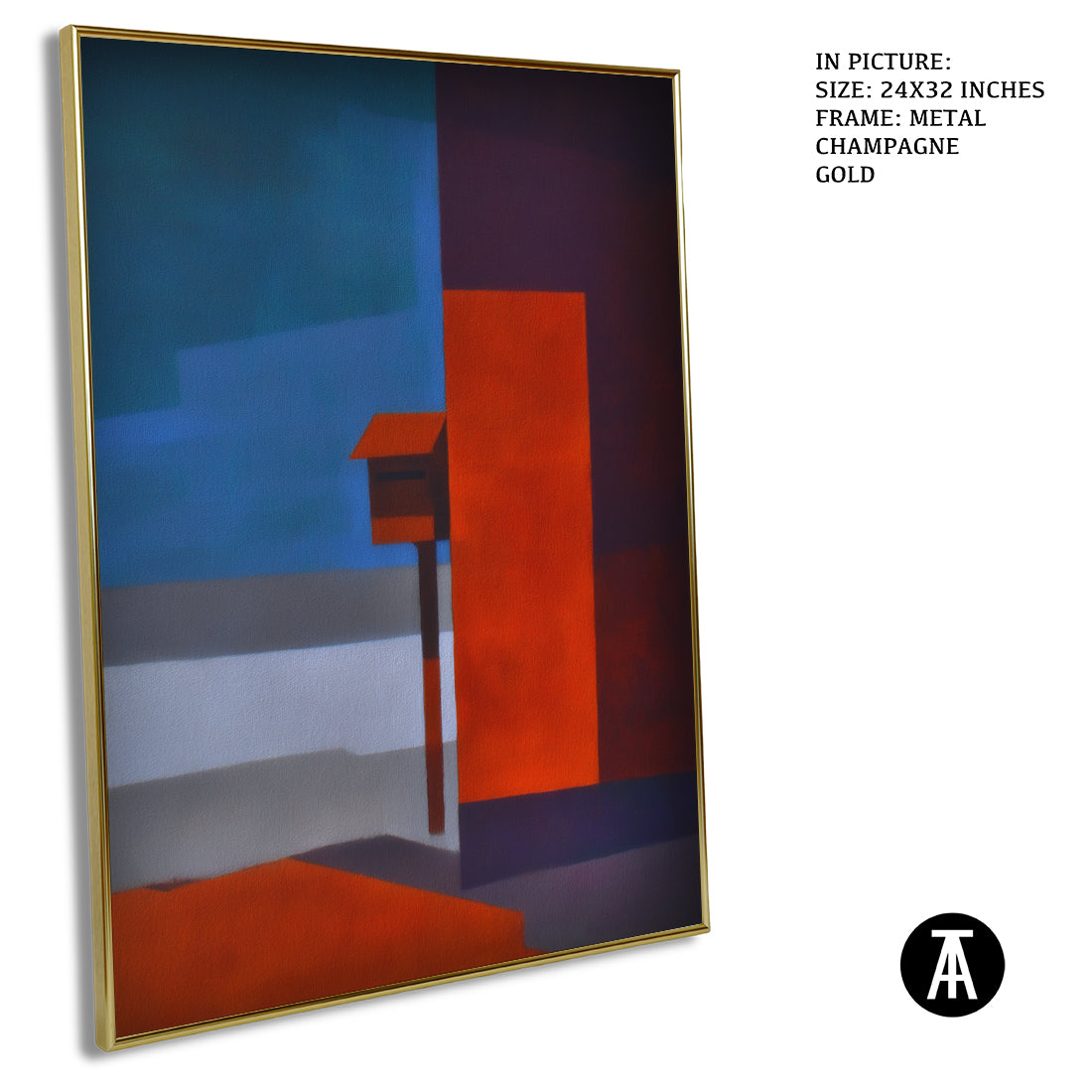 Artwork in Metal Champagne Gold Frame