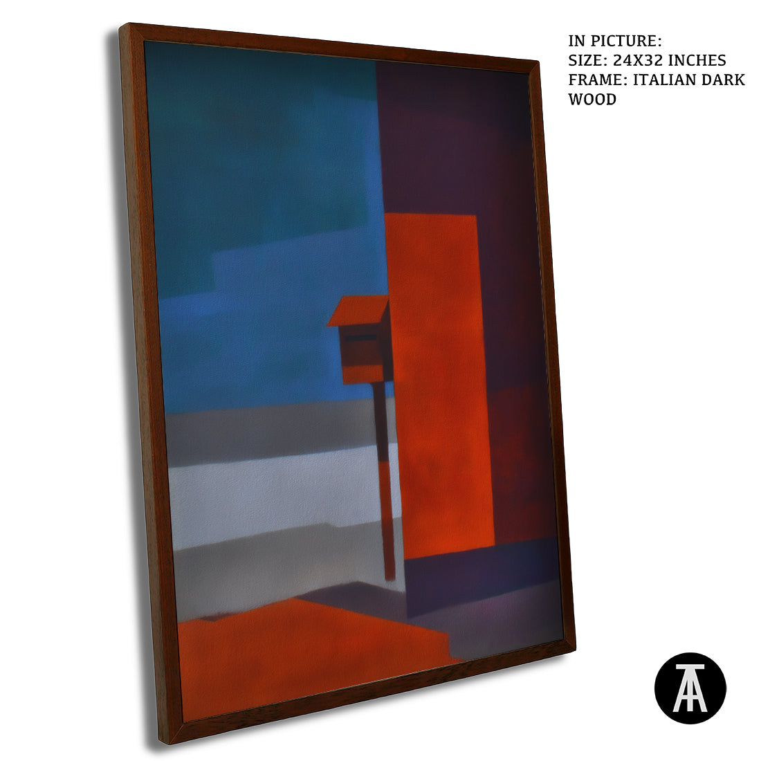 Artwork in Dark Wood Frame