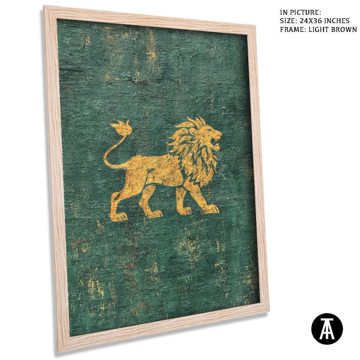 Artwork in Light Brown Frame