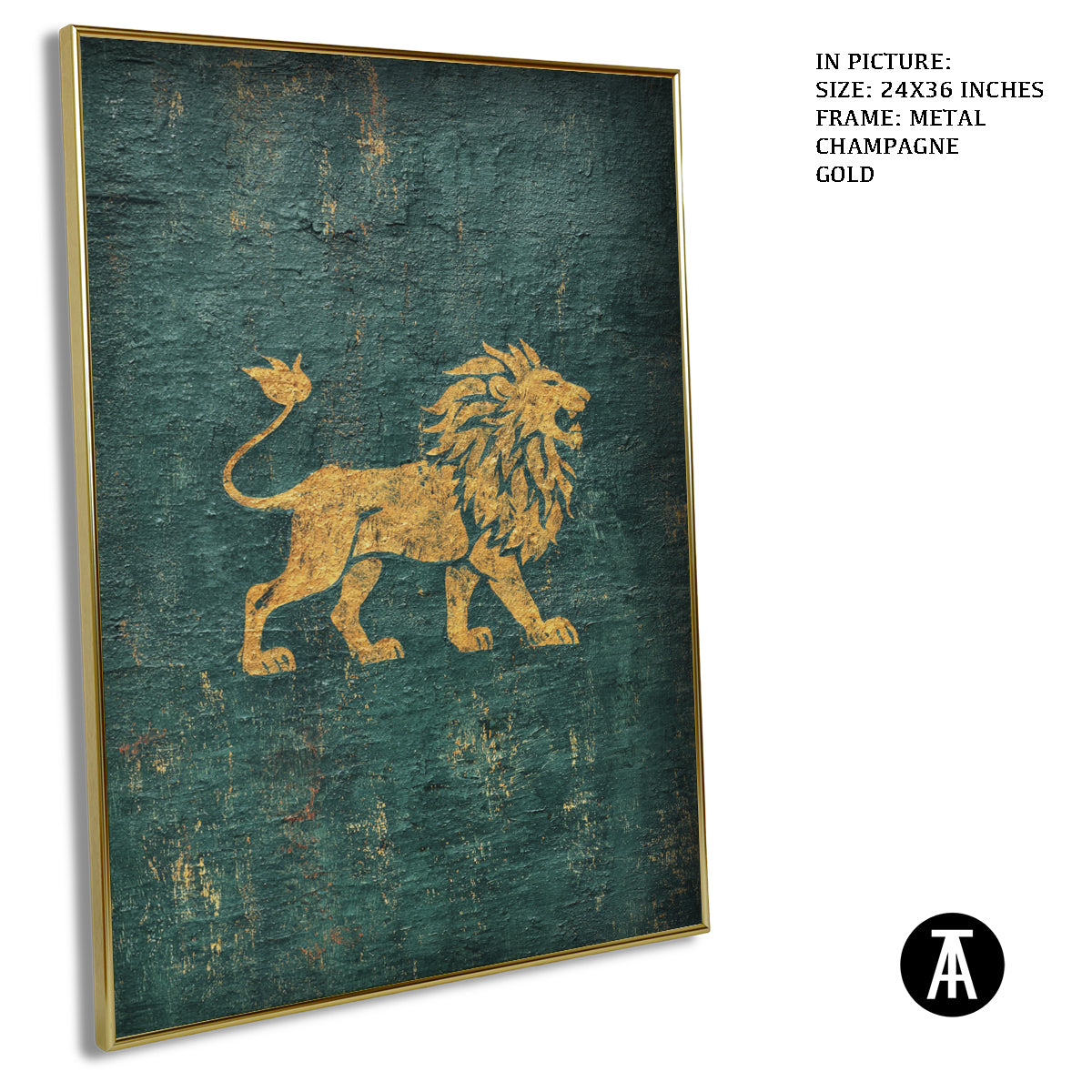 Artwork in Metal Champagne Gold Frame